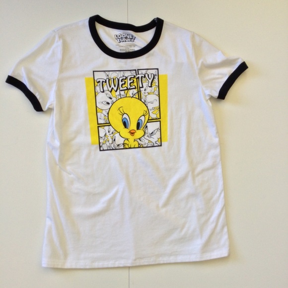 Looney Tunes Tweety Graphic Ringer T-shirt New Without Tags - Picture 1 of 6